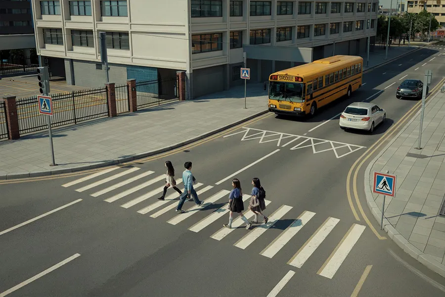 Solusi edukasi skenario graphic 05 school road